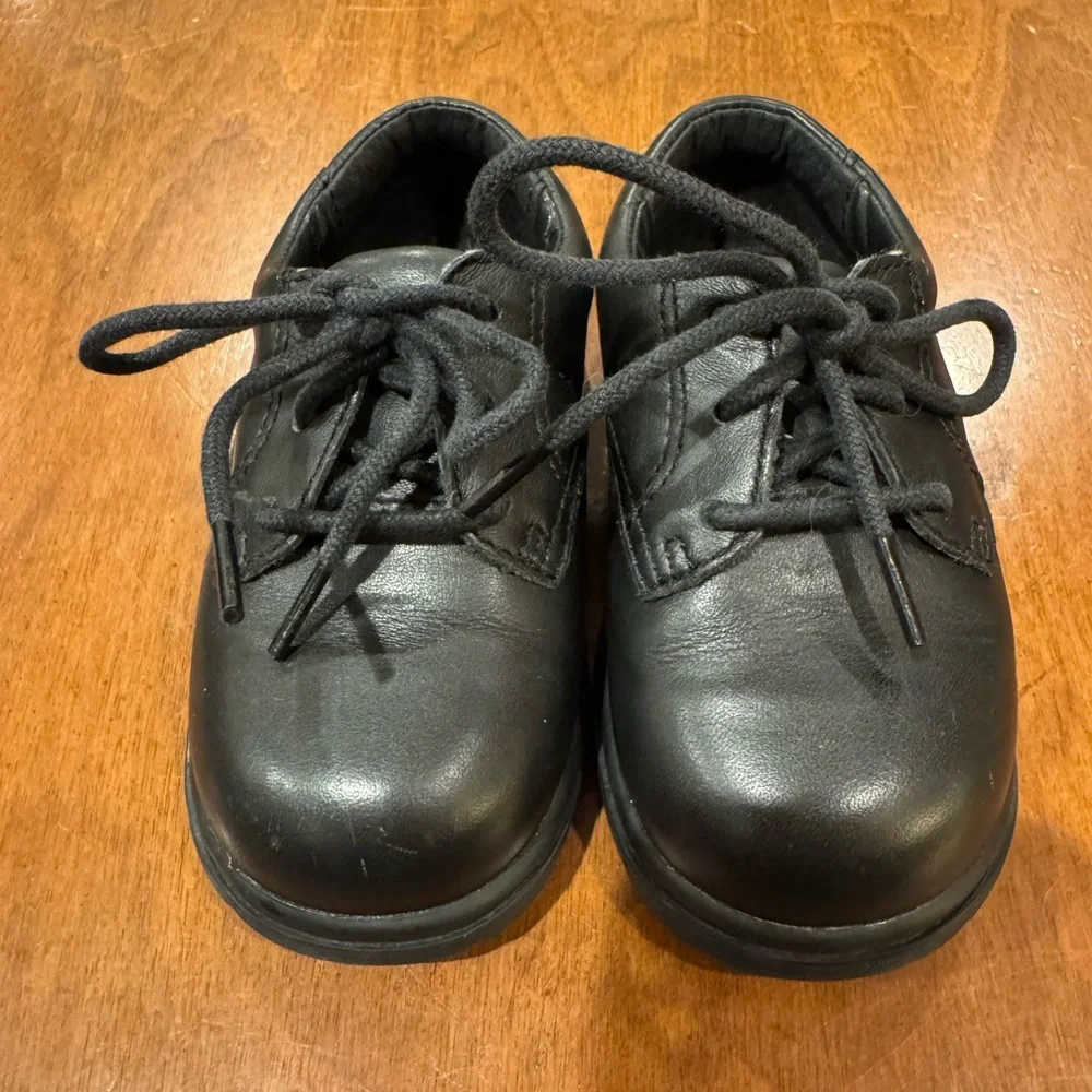 Stride Rite Cooper Toddler Boy Black Leather Dress Shoes Size 6 XW